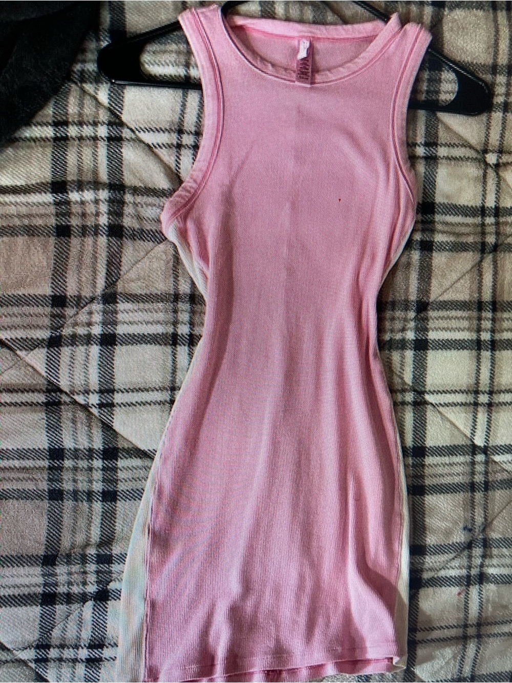 Sleeveless Ribbed Pink Tank Chemise